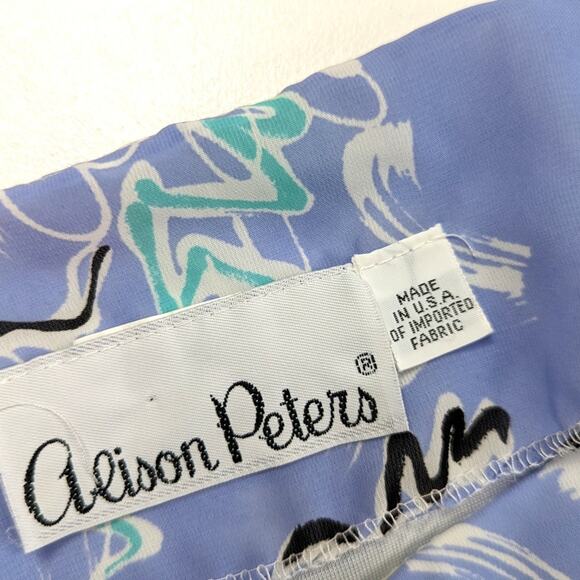 Vintage Alison Peters Dress Women's Size XS Blue Blouson Sheer - Picture 7 of 7